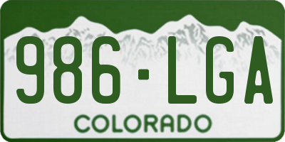 CO license plate 986LGA