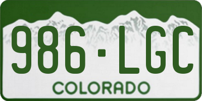 CO license plate 986LGC