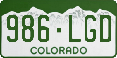 CO license plate 986LGD