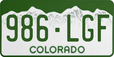 CO license plate 986LGF