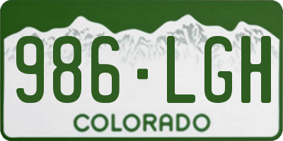 CO license plate 986LGH
