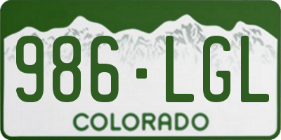 CO license plate 986LGL