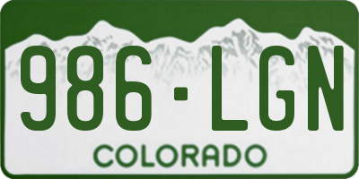 CO license plate 986LGN