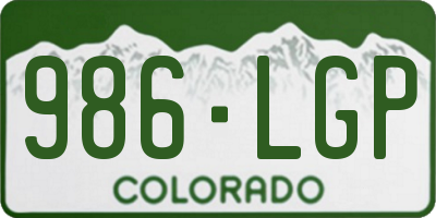 CO license plate 986LGP