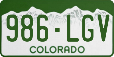 CO license plate 986LGV
