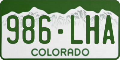 CO license plate 986LHA
