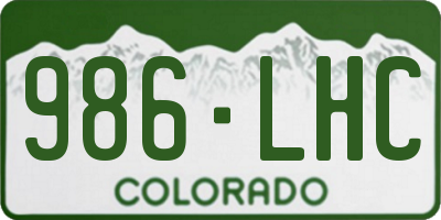 CO license plate 986LHC