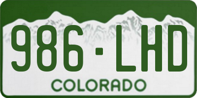 CO license plate 986LHD