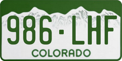 CO license plate 986LHF