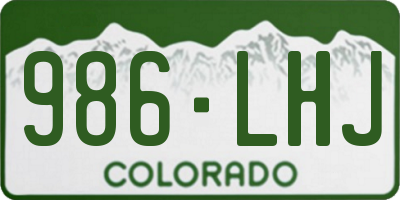 CO license plate 986LHJ