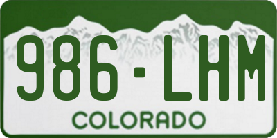 CO license plate 986LHM