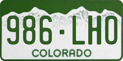 CO license plate 986LHO