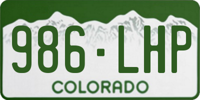 CO license plate 986LHP