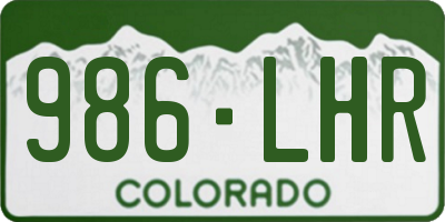 CO license plate 986LHR