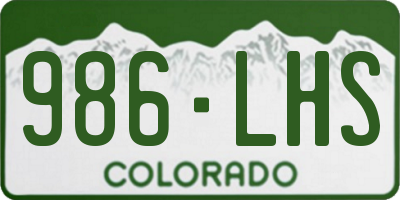 CO license plate 986LHS