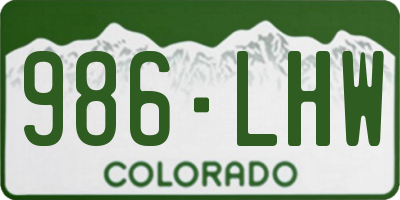 CO license plate 986LHW