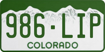 CO license plate 986LIP