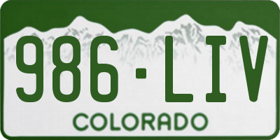 CO license plate 986LIV