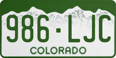 CO license plate 986LJC
