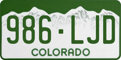 CO license plate 986LJD