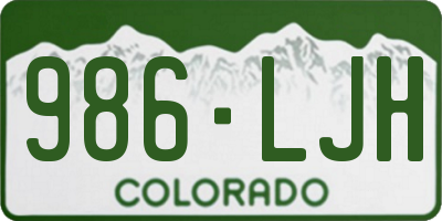 CO license plate 986LJH