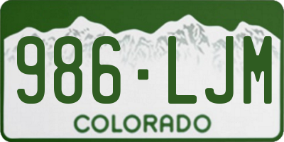 CO license plate 986LJM