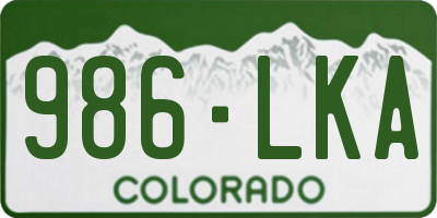 CO license plate 986LKA