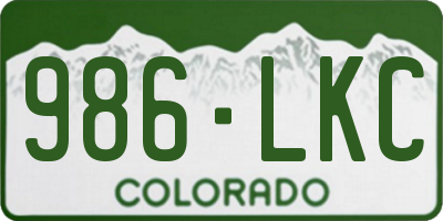 CO license plate 986LKC