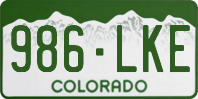 CO license plate 986LKE
