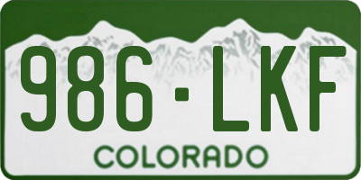 CO license plate 986LKF