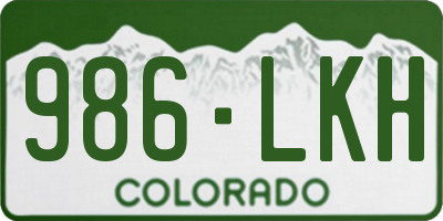 CO license plate 986LKH