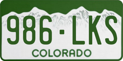 CO license plate 986LKS
