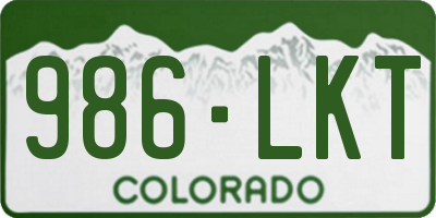 CO license plate 986LKT
