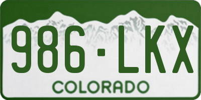 CO license plate 986LKX