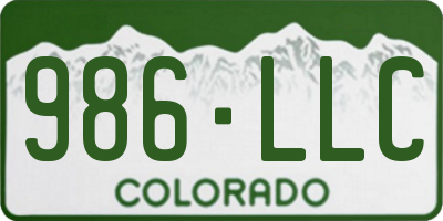 CO license plate 986LLC