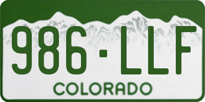 CO license plate 986LLF