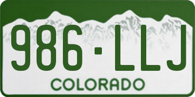 CO license plate 986LLJ