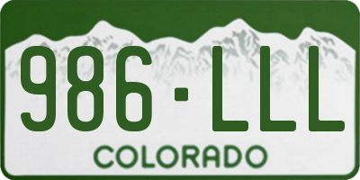 CO license plate 986LLL