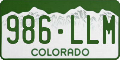 CO license plate 986LLM