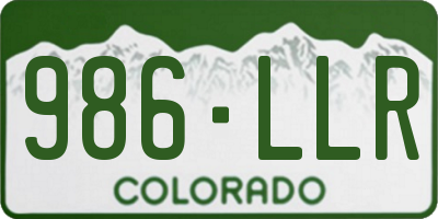 CO license plate 986LLR
