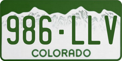 CO license plate 986LLV