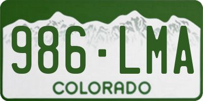 CO license plate 986LMA