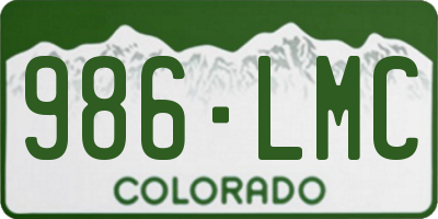 CO license plate 986LMC