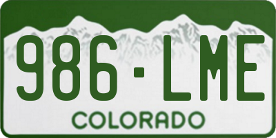 CO license plate 986LME