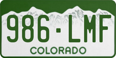 CO license plate 986LMF