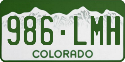 CO license plate 986LMH