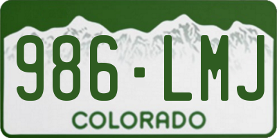 CO license plate 986LMJ