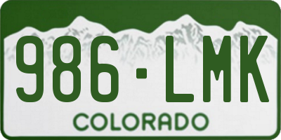 CO license plate 986LMK