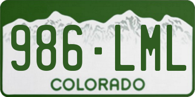 CO license plate 986LML
