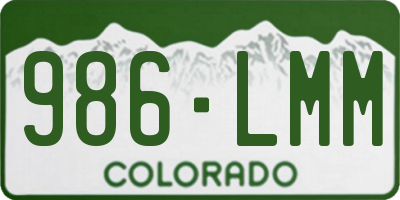 CO license plate 986LMM